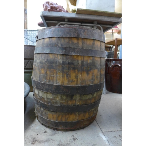 362 - A coopered oak barrel