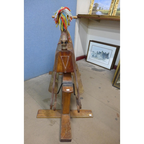 368 - A painted pine child's rocking horse