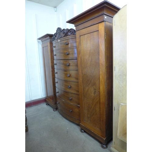 38 - A Victorian mahogany combination breakfront wardrobe, 194cms h, 234cms w, 65cms d