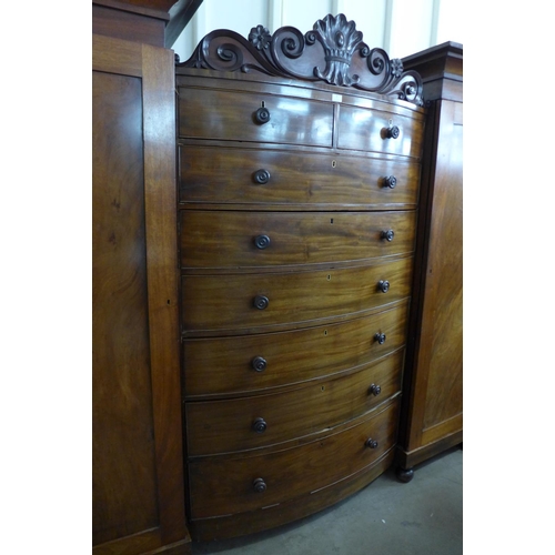 38 - A Victorian mahogany combination breakfront wardrobe, 194cms h, 234cms w, 65cms d