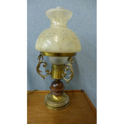 391 - An Art Nouveau style table lamp and one other table lamp