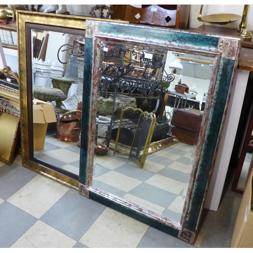 402 - A gilt framed mirror and another mirror