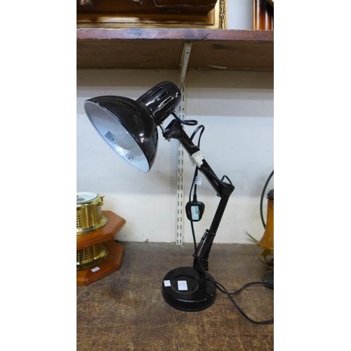 418 - A black metal anglepoise desk lamp