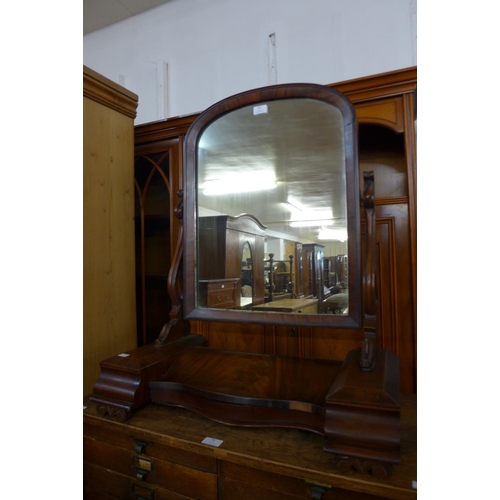 47 - A Victorian mahogany toilet mirror, 80cms h