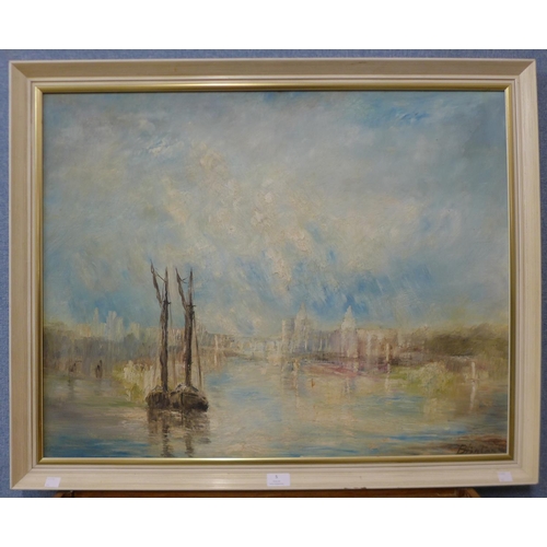 5 - * Brinton, Venetian landscape, oil on board, 62 x 79cms, framed