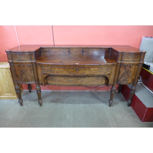 59 - A large George IV mahogany breakfront serving table, 115cms h, 232cms w, 75cms d