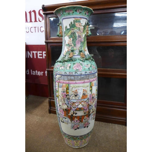 70 - A large Chinese famille vert porcelain vase, 98cms h