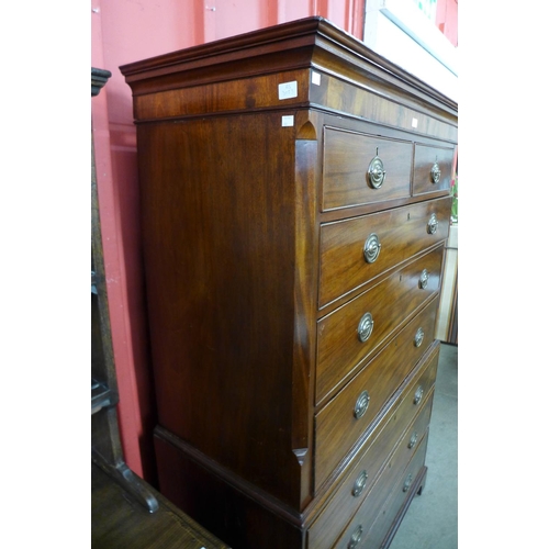 74 - A George III mahogany chest on chest, 178cms h, 115cms w, 53cms d