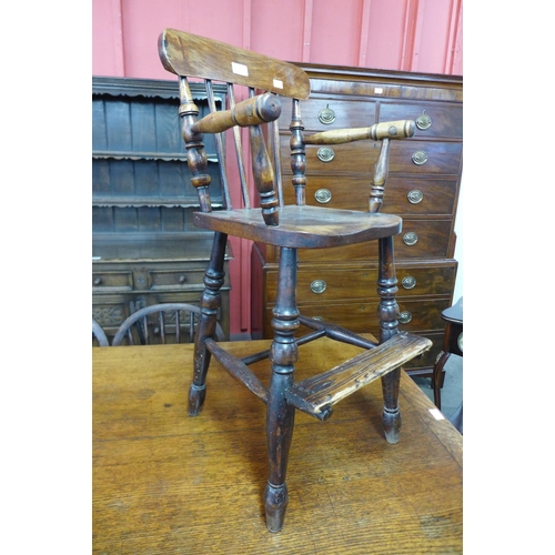 79 - A Victorian child's elm and beech highchair