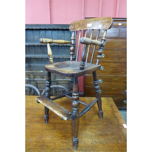 79 - A Victorian child's elm and beech highchair