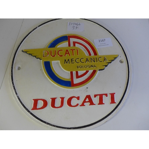 2092 - Cast Ducati motorbike plaque * This lot is subject to VAT