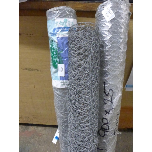 2102 - 3 Part rolls of wire netting * This lot is subject to VAT