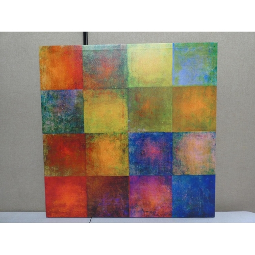 3032 - A multi-coloured abstract print on canvas (90cm x 90cm) * This lot is subject to VAT