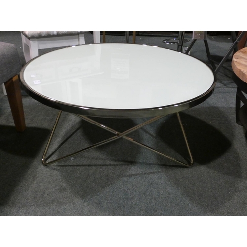 3118 - A glass/gold finish circular coffee table (dia 80cm) * this lot is subject to VAT