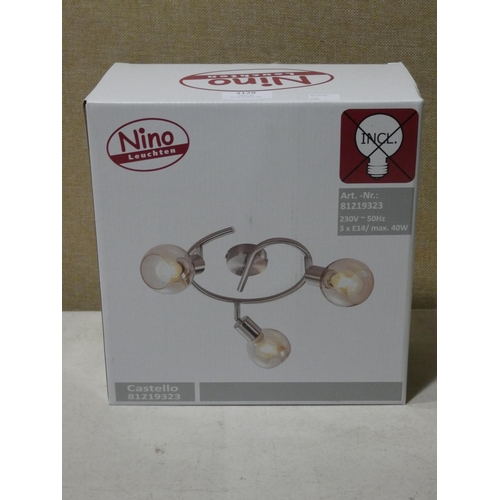 3128 - A Nino Castello 3-light ceiling light * this lot is subject to VAT