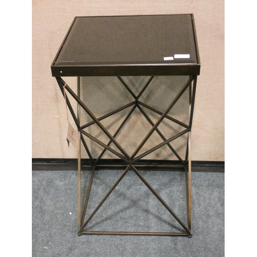 3139 - A Bromond black glass topped side table * this lot is subject to VAT