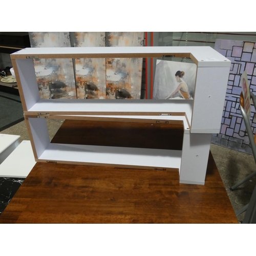 3155 - Two white corner floating wall shelves * this lot is subject to VAT