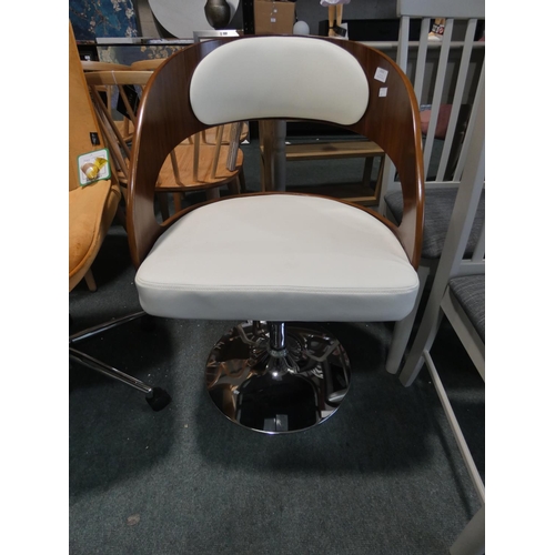 3162 - A white/walnut style swivel stool/chair * this lot is subject to VAT