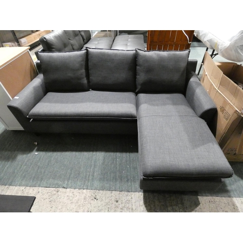 3204 - A charcoal fabric L-shaped corner sofa * this lot is subject to VAT