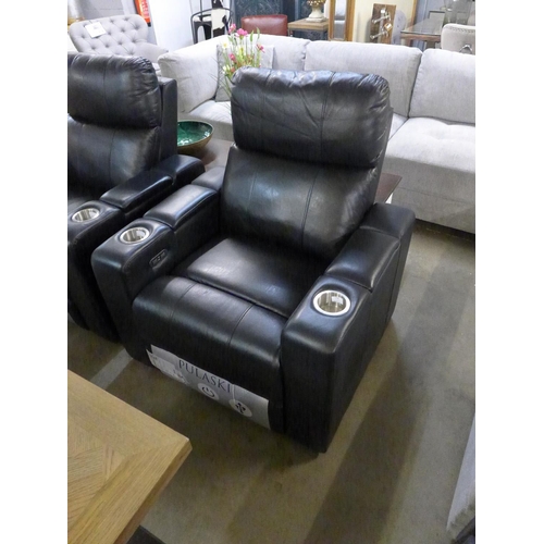 1308 - A Bradley leather recliner with headrest (4043-60) - RRP £441.66 + VAT * this lot is subject to VAT