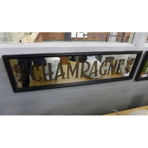 1379 - A 'Champagne' bistro mirror, 20cm x 74cm (TJN028811)   #