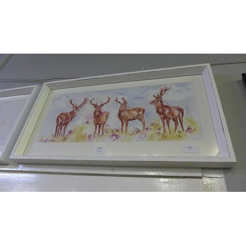 1399 - A Jennifer Rose print, Stag Herd, 30cm x 60cm (PPFPPR41739G21)   #