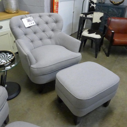 1452 - A Home Meridian fabric chair with ottoman (4043-51) - RRP £291.66 + VAT * this lot is subject to VAT