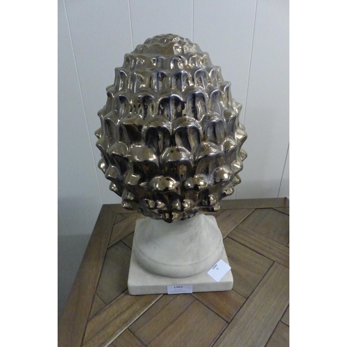 1483 - A 37cm gilt ceramic fir cone (2075214)   #