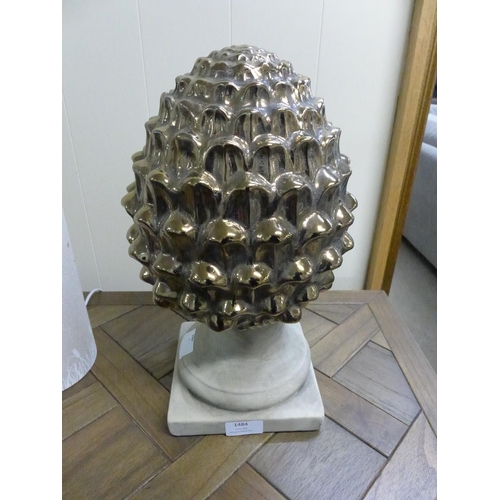 1484 - A 37cm gilt ceramic fir cone (2075214)   #