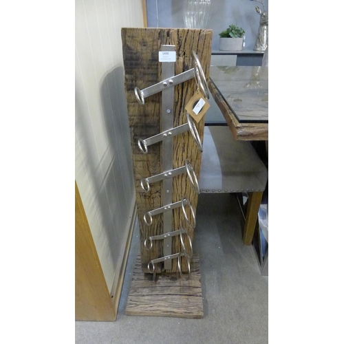 1490 - A reclaimed timber six bottle wine rack (2067753)