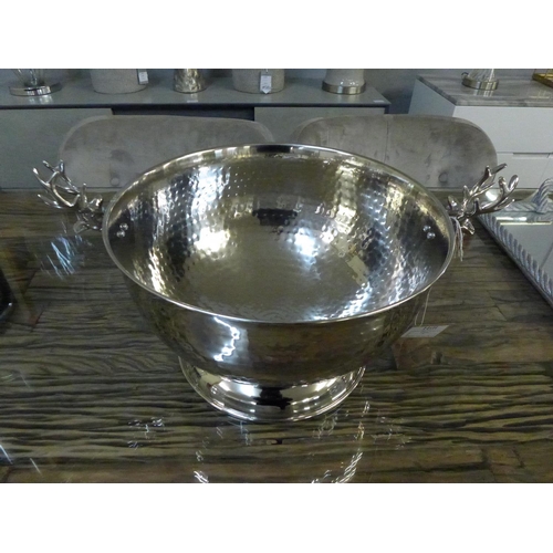 1493 - A nickel wine cooler with stag handles (1698230)   #