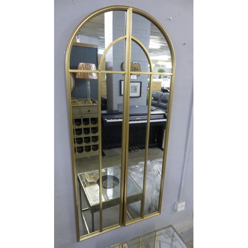 1508 - A large gilt two piece arched mirror (1997557)   #