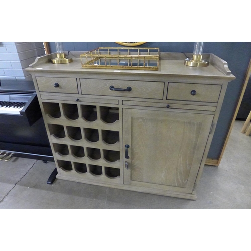 1517 - A washed oak wine sideboard - scuffed gallery * this lot is subject to VAT