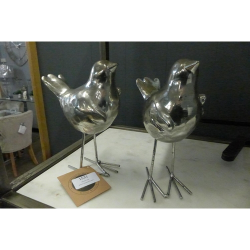 1531 - A pair of silver finish bird figures (1654210)   #