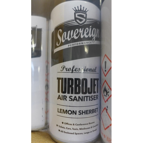 2072 - Pack of 12 x 400ml tins of Sovereign Professional Turbojet air sanitiser - Lemon Sherbet  * This lot... 