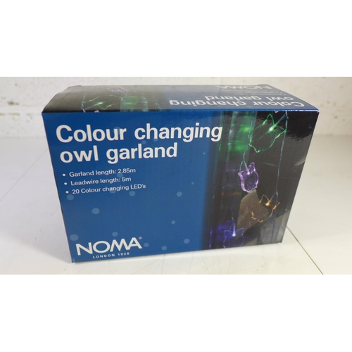 2073 - 8 Boxes of 20 Noma LED colour changing owl garland lights - unused - W  * This lot is subject to VAT