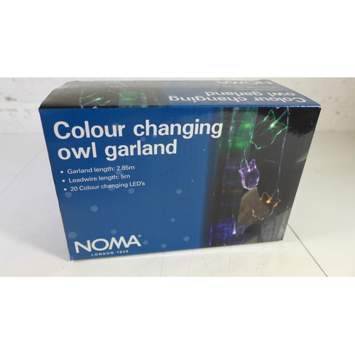 2074 - 8 Boxes of 20 Noma LED colour changing owl garland lights - unused - W  * This lot is subject to VAT