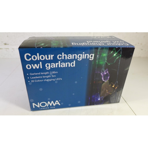 2076 - 8 Boxes of 20 Noma LED colour changing owl garland lights - unused - W  * This lot is subject to VAT