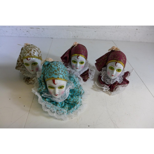 2108 - Ten decorative china dolls heads