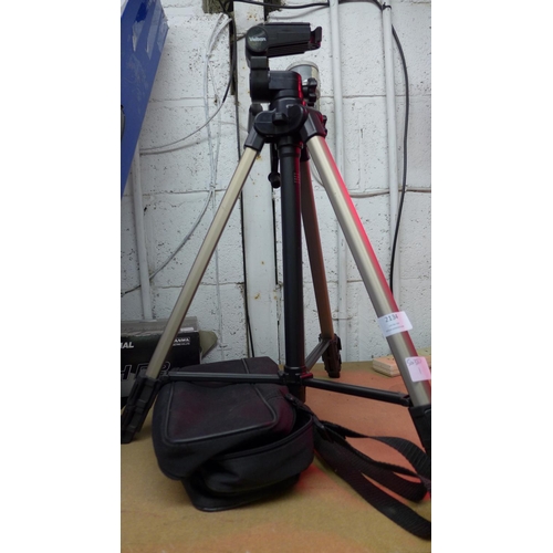 2134 - Velbon camera tripod with soft case