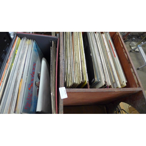 2176 - 2 Boxes of LP records - approx. 40-50 in total, small qty. of 78rpm records