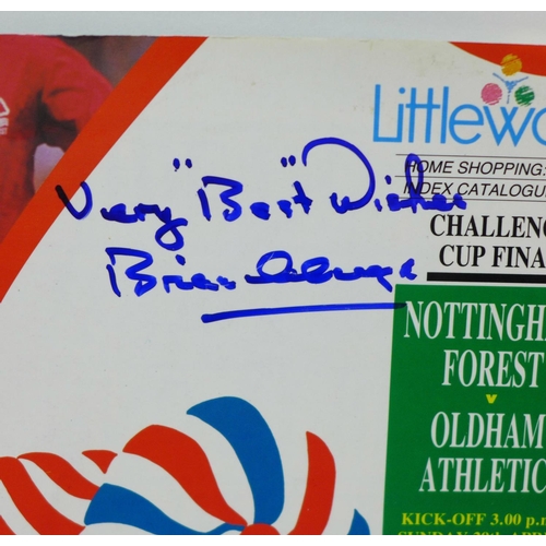 666 - A 1990 League Cup Final programme signed by Brian Clough