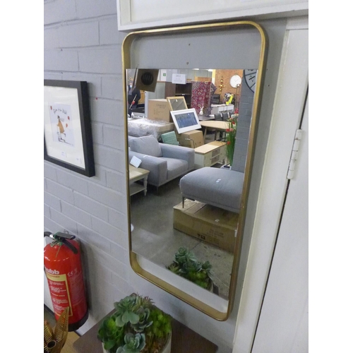 1411 - A gilt retro style rectangular wall mirror (1997618)   # 76x38cm