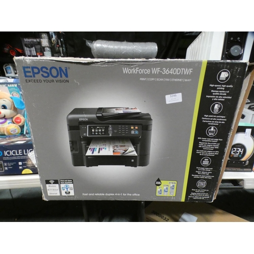 3246 - Epson Wf-3640 Multifunction Inkjet Printer, Rrp £95.83 + Vat (213-126) * This Lot Is Subject To Vat