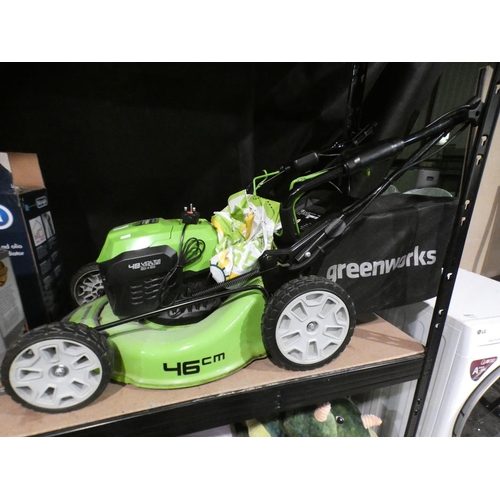 3428 - Greenworks Self-Propelled Battery Mower - with two batteries and charger, Rrp £299.99 + Vat (213-110... 