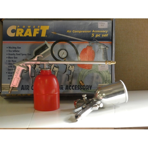 2112 - Power Craft air compressor accessory kit (spray gun & paint spray gun only)