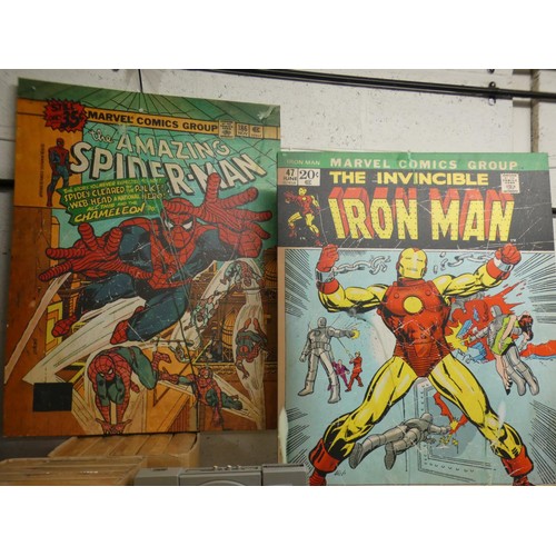 2106b - 2 Marvel prints on canvas