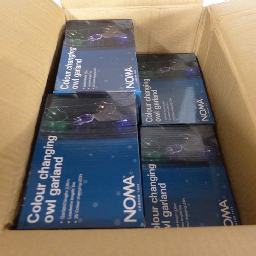 2100 - 6 Boxes of 20 Noma LED colour changing owl garland lights - unused - W * this lot is subject to VAT