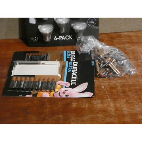 3105 - Quantity of mixed Duracell Batteries, Feit Gu10 Dimmable Bulbs (213-367,382) (213-367) * This Lot Is... 