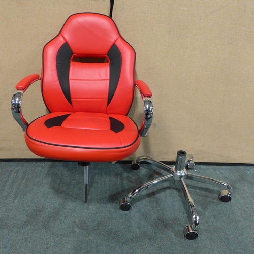 3303 - Global Bts Black And Red Task Chair - requires attention (213-270) * This Lot Is Subject To Vat